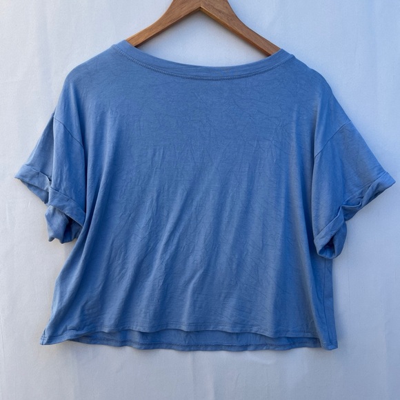 Life Clothing Co Protect Your Energy Blue Cropped Graphic Tee M - Picture 5 of 8